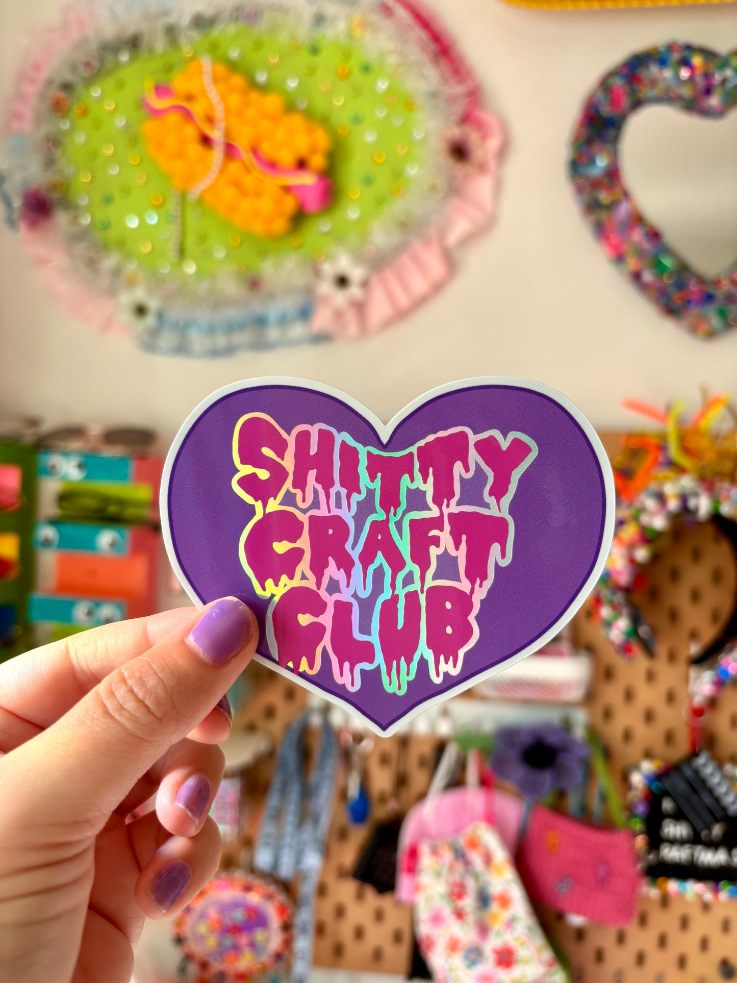 Shitty Craft Club Holographic Heart Sticker